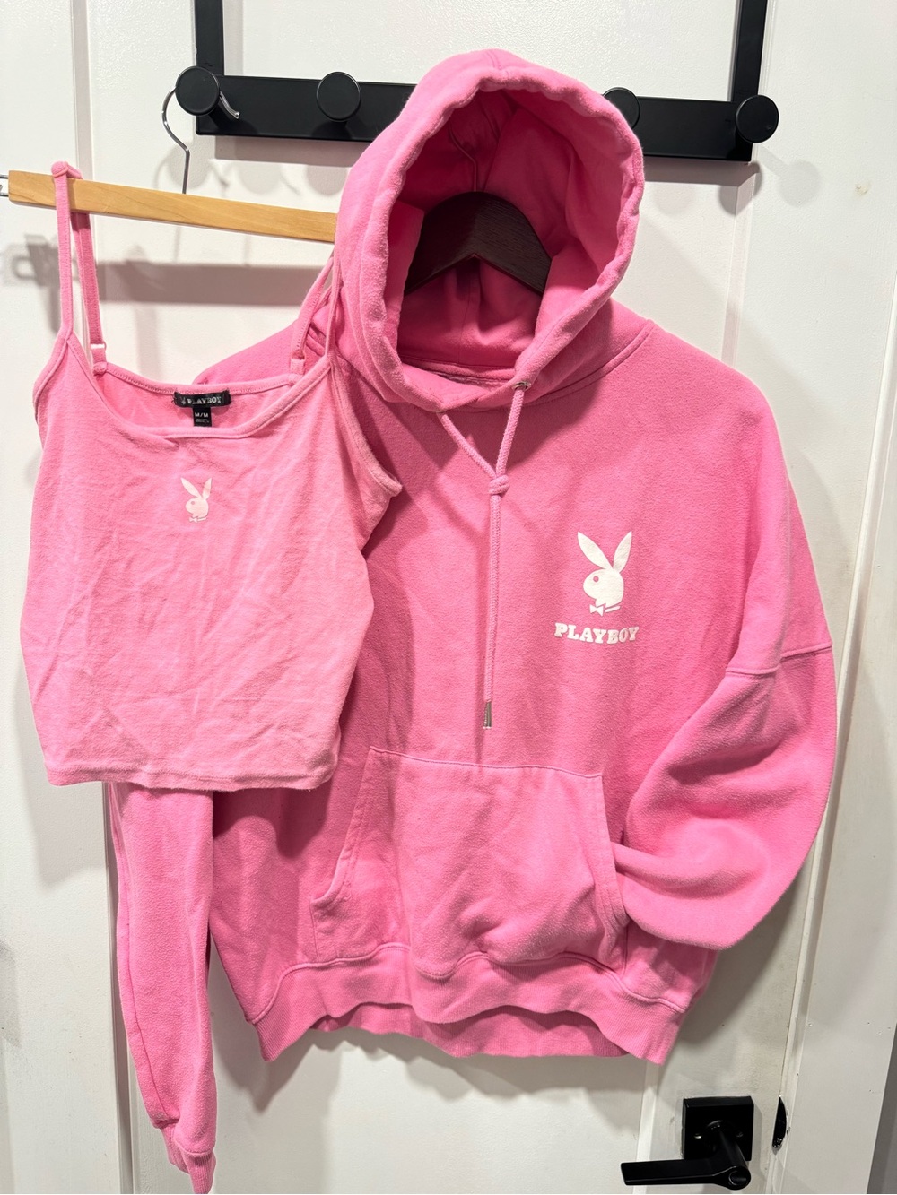 Playboy Women’s Pink Hoodie & Tank Set (S,M)
